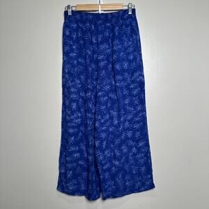 Very‎ Vineyard Women’s Pants One Size Blue Printed Pull On Boho Artsy Edgartown